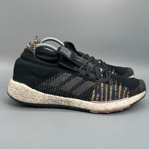 Adidas Pulseboost HD Women's Size 9.5 Athletic Shoe Black Lace Rainbow Stripes